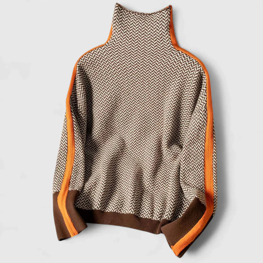 Aristea - Jersey de cuello alto con rayas en contraste